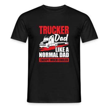 Trucker Dad Truck Driver Father Gift - Men's T-Shirt - black - Front - AI Model Male 178 light (178cm)