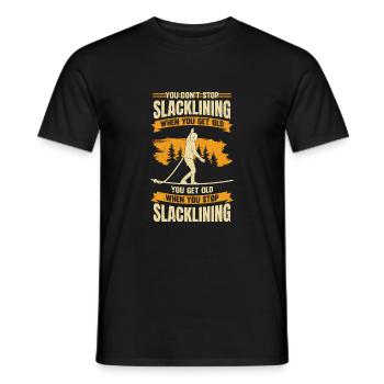 Slacklining Old Man Slackline Slackliner Gift - Men's T-Shirt - black - Front - AI Model Male 178 light (178cm)