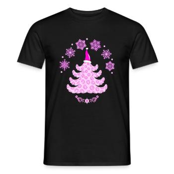 Pink Pink Leopard Print Fir - Men's T-Shirt - black - Front - AI Model Male 178 light (178cm)