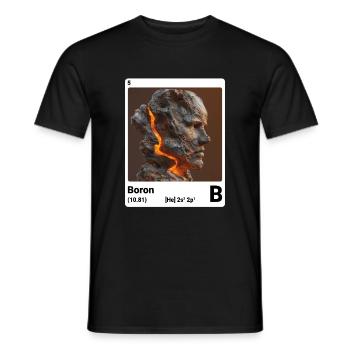 Bore - B - élément chimique 005 - T-shirt homme - noir - Devant - AI Model Male 178 light (178cm)