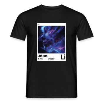 Élément chimique lithium Li 003 - T-shirt homme - noir - Devant - AI Model Male 178 light (178cm)