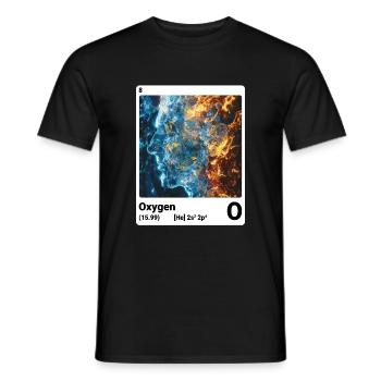 Periodic Table Element Oxygen (O) 008 - Men's T-Shirt - black - Front - AI Model Male 178 light (178cm)