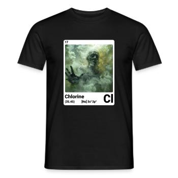 Chlor Cl chemisches Element Periodensystem 017 - Männer T-Shirt - Schwarz - Vorne - AI Model Male 178 light (178cm)