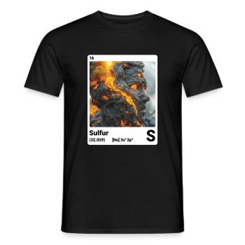 Schwefel S chemisches Element Periodensystem 016 - Männer T-Shirt - Schwarz - Vorne - AI Model Male 178 light (178cm)