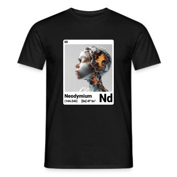 AI am Néodyme (wt) - T-shirt homme - noir - Devant - AI Model Male 178 light (178cm)