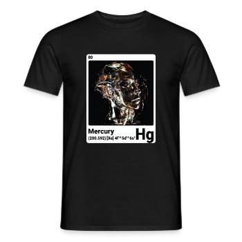 Mercure - Hg - Élément chimique 080 - T-shirt homme - noir - Devant - AI Model Male 178 light (178cm)