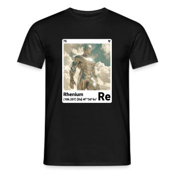 AI am Rhenium (wt) style element periodic fashion - Men's T-Shirt - black - Front - AI Model Male 178 light (178cm)
