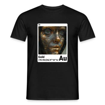 AI am Gold (wt) style element periodic fashion - Men's T-Shirt - black - Front - AI Model Male 178 light (178cm)