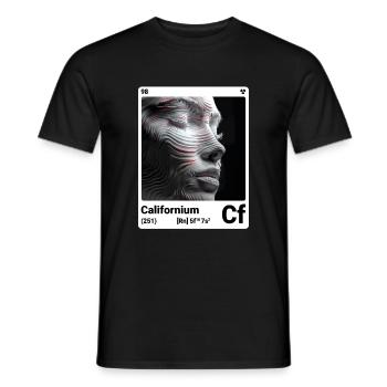 AI am Californium (at) Modezeitschrift nerdy - Männer T-Shirt - Schwarz - Vorne - AI Model Male 178 light (178cm)