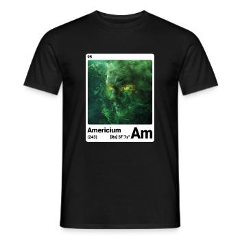 AI am Americium (wt) fashion periodictable nerdy - Men's T-Shirt - black - Front - AI Model Male 178 light (178cm)