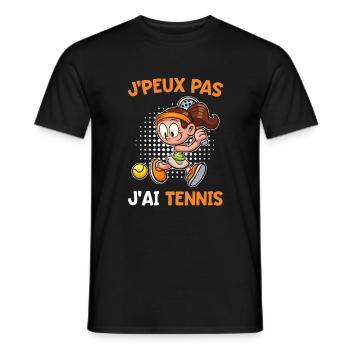 J'peux Pas J'ai Tennis Fille - T-shirt homme - noir - Devant - AI Model Male 178 light (178cm)