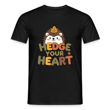 Herbstlicher Igel mit Wortspiel - Männer T-Shirt - Schwarz - Vorne - AI Model Male 178 light (178cm)