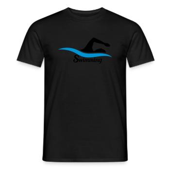 nager logo nageur noir nageur uni - T-shirt homme - noir - Devant - AI Model Male 178 light (178cm)