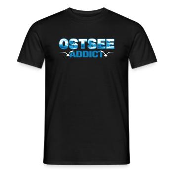 ostsee möwe strandfeeling sommer-vibes rügen - Men's T-Shirt - black - Front - AI Model Male 178 light (178cm)