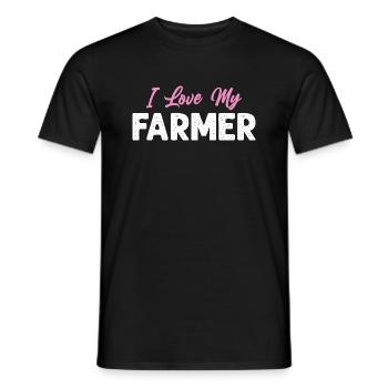 I Love My Farmer Funny Farming - Men's T-Shirt - black - Front - AI Model Male 178 light (178cm)