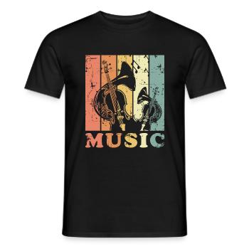 Vintage Klassische Musik - Männer T-Shirt - Schwarz - Vorne - AI Model Male 178 light (178cm)