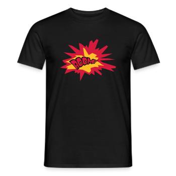 boom text feuer flamme heiss tnt dynamit explodier - Männer T-Shirt - Schwarz - Vorne - AI Model Male 178 light (178cm)