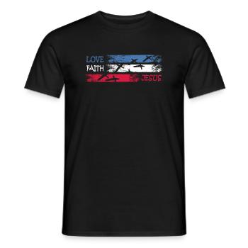 foi jésus prie christ église - T-shirt homme - noir - Devant - AI Model Male 178 light (178cm)
