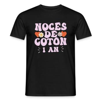 Noces de Coton - T-shirt homme - noir - Devant - AI Model Male 178 light (178cm)