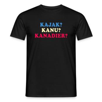 kajak kanu kanadier paddeln im Fluß - Männer T-Shirt - Schwarz - Vorne - AI Model Male 178 light (178cm)