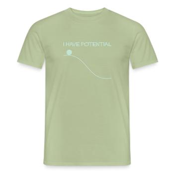 Physique Science Énergie potentielle - T-shirt homme - vert sauge - Devant - AI Model Male 178 light (178cm)
