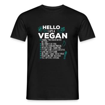 Vegan facts this is how I live as a vegan - Men's T-Shirt - black - Front - AI Model Male 178 light (178cm)