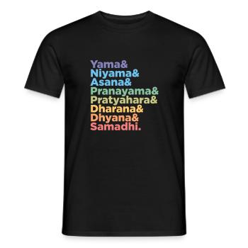Raja Yoga 8 Levels Gift for Yoga Teacher - Men's T-Shirt - black - Front - AI Model Male 178 light (178cm)