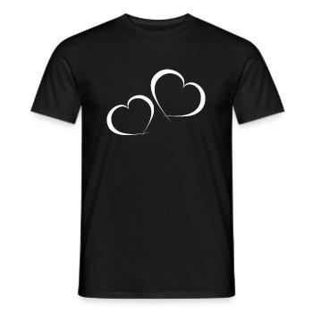 Herzen weis geschwungen - Männer T-Shirt - Schwarz - Vorne - AI Model Male 178 light (178cm)