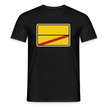 Ortsschild für Deinen Text - Männer T-Shirt - Schwarz - Vorne - AI Model Male 178 light (178cm)