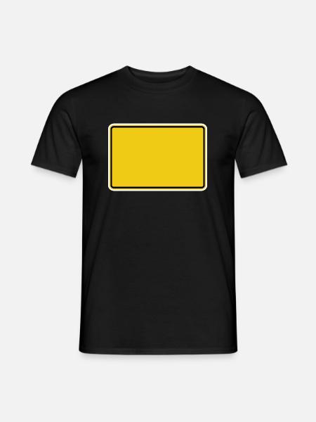 Ortsschild blanko - für eigenen Text - Männer T-Shirt - Schwarz