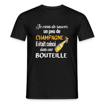 Cadeau alcool humour fête apéro - T-shirt homme - noir - Devant - AI Model Male 178 light (178cm)