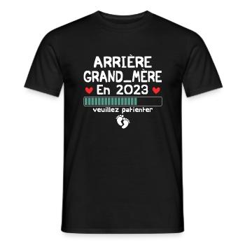 Arrière Grand Mère En 2023 - T-shirt homme - noir - Devant - AI Model Male 178 light (178cm)
