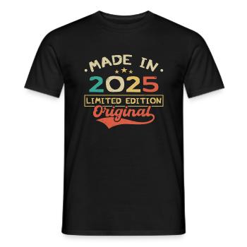 Made in 2025 | Limited Edition 2025 | Original - Men's T-Shirt - black - Front - AI Model Male 178 light (178cm)