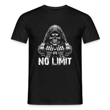 No Limit Workout Bodybuilding Skull mit Hantel - Männer T-Shirt - Schwarz - Vorne - AI Model Male 178 light (178cm)