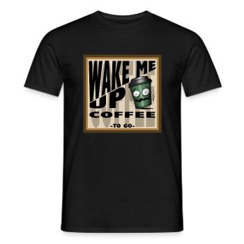 WAKE ME UP COFFEE - Männer T-Shirt - Schwarz - Vorne - AI Model Male 178 light (178cm)