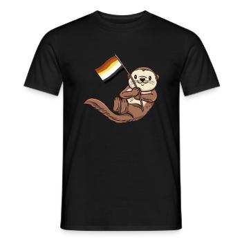 Fierté de l’ours gay loutre de mer - T-shirt homme - noir - Devant - AI Model Male 178 light (178cm)