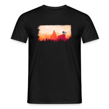 downhill in the sunset - Männer T-Shirt - Schwarz - Vorne - AI Model Male 178 light (178cm)