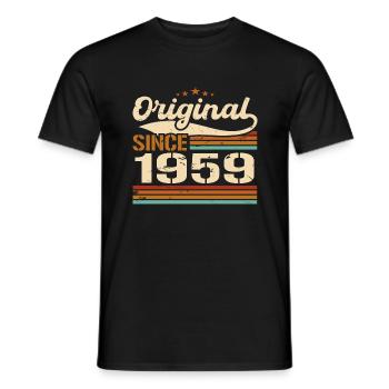 Vintage 1959 original | Cadeau d’anniversaire 1959 - T-shirt homme - noir - Devant - AI Model Male 178 light (178cm)