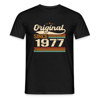 Original 1977 Vintage | Cadeau D’anniversaire 1977 - T-shirt homme - noir - Devant - AI Model Male 178 light (178cm)