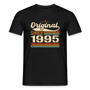Original 1995 Vintage | Cadeau D’anniversaire 1995 - T-shirt homme - noir - Devant - AI Model Male 178 light (178cm)