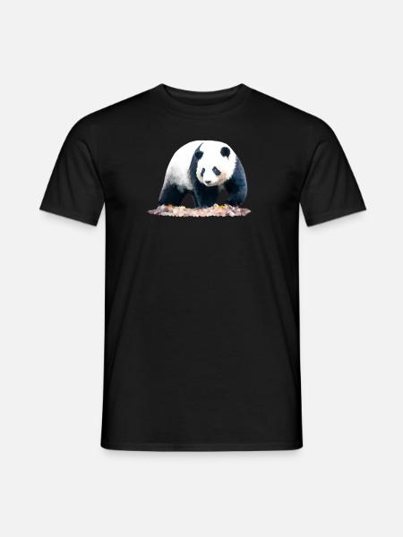 Panda Oil Drawing - Men's T-Shirt - black