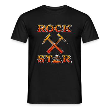 Rock Star geology orange gray - Men's T-Shirt - black - Front - AI Model Male 178 light (178cm)