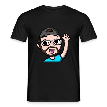 Funny Hi Emoji comic design by gaming streamer - Men's T-Shirt - black - Front - AI Model Male 178 light (178cm)