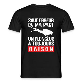 Plongeur cadeau drôle plongée sous marine - T-shirt homme - noir - Devant - AI Model Male 178 light (178cm)
