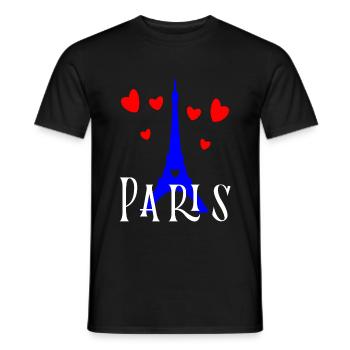 Paris,Tour Eiffel,France - T-shirt homme - noir - Devant - AI Model Male 178 light (178cm)