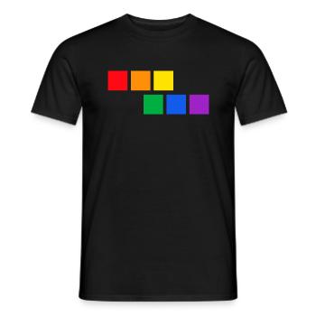 lgbt regenbogen proud human lgbtq - Männer T-Shirt - Schwarz - Vorne - AI Model Male 178 light (178cm)