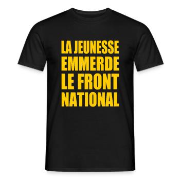 The youth fucks the National Front - Men's T-Shirt - black - Front - AI Model Male 178 light (178cm)