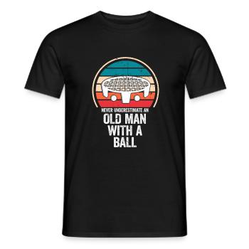 Alter Roundnet-Spieler - Männer T-Shirt - Schwarz - Vorne - AI Model Male 178 light (178cm)