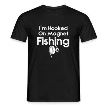 Neodymium Magnet Fishing Magnetic Fisher - Men's T-Shirt - black - Front - AI Model Male 178 light (178cm)