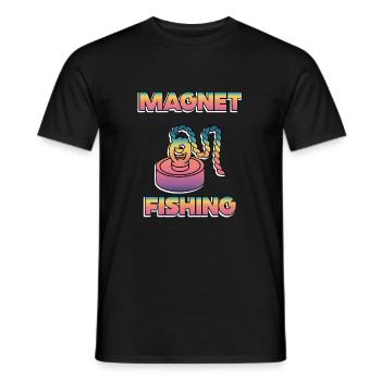 Neodymium Magnet Fishing Magnetic Fisher - Men's T-Shirt - black - Front - AI Model Male 178 light (178cm)